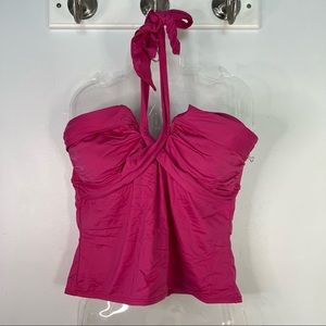 Tommy Hilfiger Pink Swim tie up Halter Top with padded bra Size Large